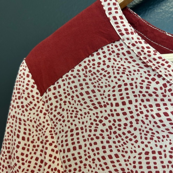 Jackson Rowe M GUC Red and White Patterned dress ruffled bottom - Picture 6 of 13